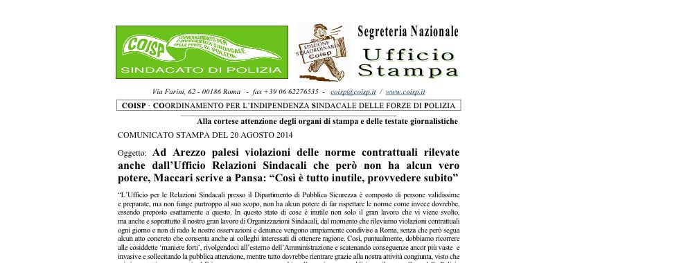 comunicato stampa_20 agosto_2014